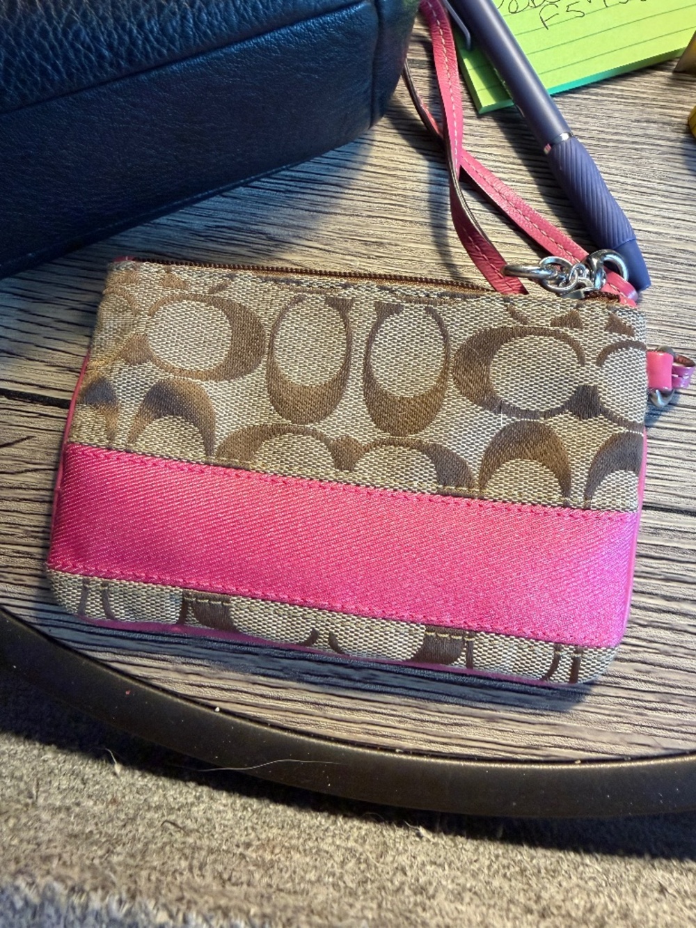 Coach Signature Pink Stripe Wrislet